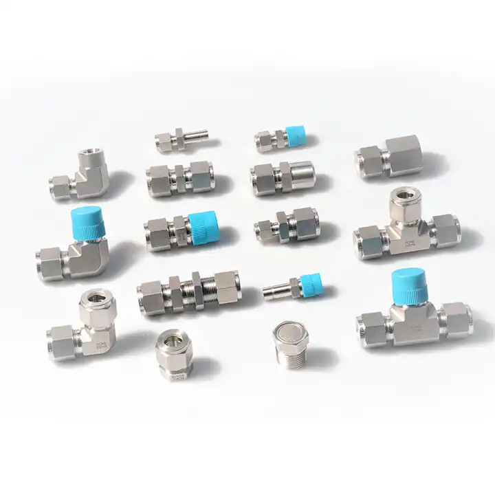 Stainless Steel Double Ferrules / Twin Ferrules Compression Union Inch And Metric Tube Fittings