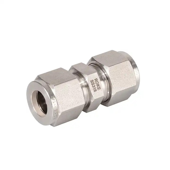 Stainless Steel Double Ferrules / Twin Ferrules Compression Union Inch And Metric Tube Fittings