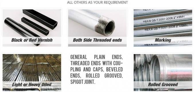 गर्म डुबकी जीआई निर्माण मचान दौर वेल्डेड पूर्व जस्ती स्टील पाइप 7