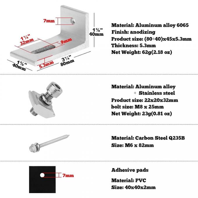 चीन फैक्टरी निः शुल्क नमूना सौर एल पैर उच्च गुणवत्ता रंग स्टील टाइल छत फोटोवोल्टिक ब्रैकेट प्रणाली एल पैर 1