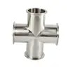 stainless steel clamped four way pipe fittings sanitary clamped equal cross