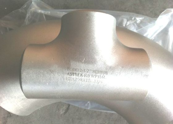 Stainless Steel 316Ti Butt Weld Reducing Tee , Steel Pipe Tee ASME B16.9
